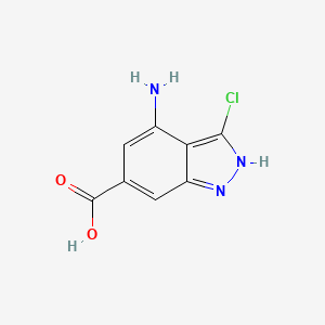 molecular formula C8H6ClN3O2 B1614011 4-Amino-3-chloro-1H-indazole-6-carboxylic acid CAS No. 885521-23-3