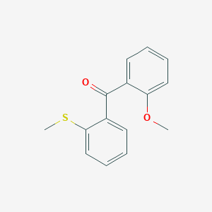 molecular formula C15H14O2S B1614018 2-甲氧基-2'-硫代甲基苯甲酮 CAS No. 746652-03-9