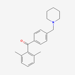 molecular formula C21H25NO B1614028 2,6-Dimethyl-4'-piperidinomethyl benzophenone CAS No. 898775-08-1