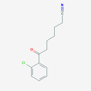 molecular formula C13H14ClNO B1614031 7-(2-Chlorophenyl)-7-oxoheptanenitrile CAS No. 898767-80-1