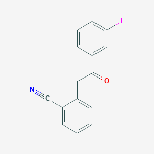 molecular formula C15H10INO B1614034 2-(2-Cyanophenyl)-3'-iodoacetophenone CAS No. 898784-31-1