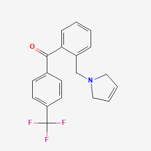 molecular formula C19H16F3NO B1614043 (2-((2,5-Dihydro-1H-pyrrol-1-yl)methyl)phenyl)(4-(trifluoromethyl)phenyl)methanone CAS No. 898763-59-2