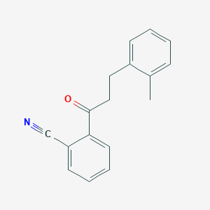 molecular formula C17H15NO B1614048 2'-Cyano-3-(2-methylphenyl)propiophenone CAS No. 898789-22-5