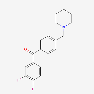 molecular formula C19H19F2NO B1614086 3,4-Difluoro-4'-piperidinomethyl benzophenone CAS No. 898775-65-0