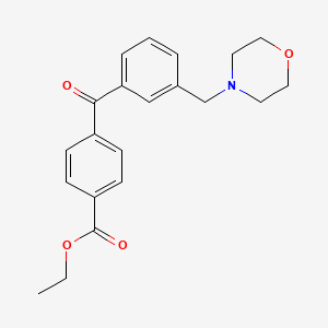 molecular formula C21H23NO4 B1614091 4'-Carboethoxy-3-morpholinomethyl benzophenone CAS No. 898765-26-9