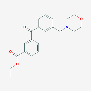 molecular formula C21H23NO4 B1614092 3-Carboethoxy-3'-morpholinomethyl benzophenone CAS No. 898765-23-6