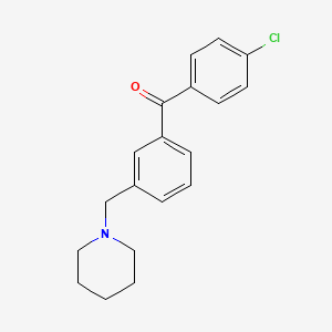 molecular formula C19H20ClNO B1614096 4'-Chloro-3-piperidinomethyl benzophenone CAS No. 898792-99-9
