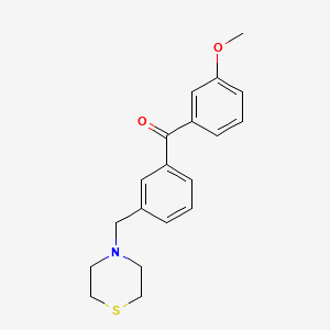molecular formula C19H21NO2S B1614100 3-甲氧基-3'-硫代吗啉甲基二苯甲酮 CAS No. 898762-80-6