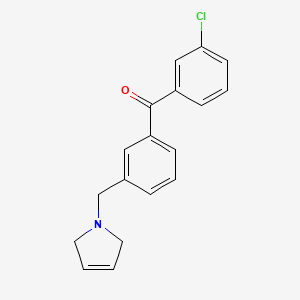 molecular formula C18H16ClNO B1614104 (3-Chlorophenyl)(3-((2,5-dihydro-1H-pyrrol-1-yl)methyl)phenyl)methanone CAS No. 898790-01-7