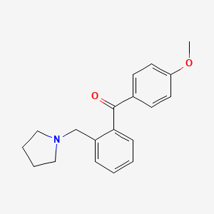 molecular formula C19H21NO2 B1614107 4'-Methoxy-2-pyrrolidinomethyl benzophenone CAS No. 898774-17-9