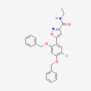 molecular formula C26H23ClN2O4 B1614110 5-(2,4-Bis(benzyloxy)-5-chlorophenyl)-N-ethylisoxazole-3-carboxamide CAS No. 747413-05-4