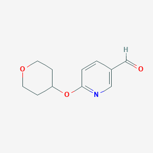 molecular formula C11H13NO3 B1614127 6-(Tetrahydropyran-4-yloxy)nicotinaldehyde CAS No. 910036-95-2