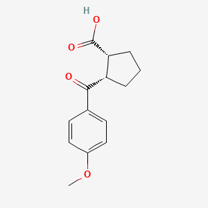 molecular formula C14H16O4 B1614139 cis-2-(4-Methoxybenzoyl)cyclopentane-1-carboxylic acid CAS No. 733740-08-4