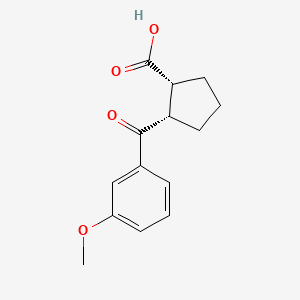 molecular formula C14H16O4 B1614143 cis-2-(3-Methoxybenzoyl)cyclopentane-1-carboxylic acid CAS No. 732253-60-0