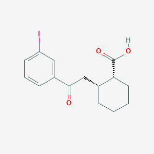 molecular formula C15H17IO3 B1614147 cis-2-[2-(3-Iodophenyl)-2-oxoethyl]cyclohexane-1-carboxylic acid CAS No. 736136-48-4