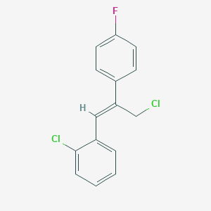 molecular formula C15H11Cl2F B161415 (Z)-1-Chloro-2-(3-chloro-2-(4-fluorophenyl)prop-1-en-1-yl)benzene CAS No. 133001-05-5