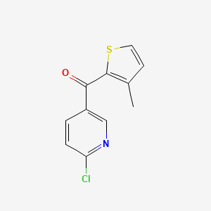 molecular formula C11H8ClNOS B1614150 2-氯-5-(3-甲基-2-噻吩甲酰基)吡啶 CAS No. 884504-82-9