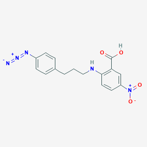 molecular formula C16H15N5O4 B161416 5-Nitro-2-(N-3-(4-azidophenyl)propylamino)benzoic acid CAS No. 135409-59-5