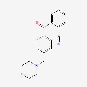 molecular formula C19H18N2O2 B1614163 2-Cyano-4'-morpholinomethyl benzophenone CAS No. 898769-74-9