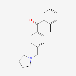 molecular formula C19H21NO B1614164 2-Methyl-4'-pyrrolidinomethyl benzophenone CAS No. 898775-91-2
