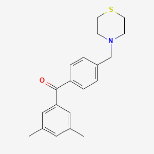 molecular formula C20H23NOS B1614168 3,5-Dimethyl-4'-thiomorpholinomethylbenzophenone CAS No. 898782-81-5