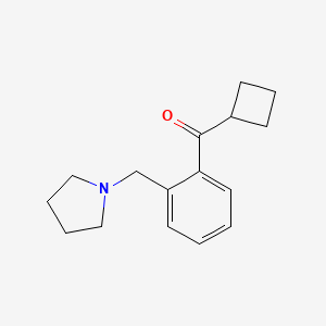 molecular formula C16H21NO B1614179 Cyclobutyl 2-(pyrrolidinomethyl)phenyl ketone CAS No. 898775-18-3