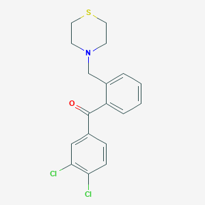 B1614185 3,4-Dichloro-2'-thiomorpholinomethyl benzophenone CAS No. 898782-35-9