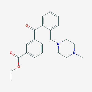 molecular formula C22H26N2O3 B1614186 Ethyl 3-[2-[(4-methylpiperazin-1-yl)methyl]benzoyl]benzoate CAS No. 898782-92-8