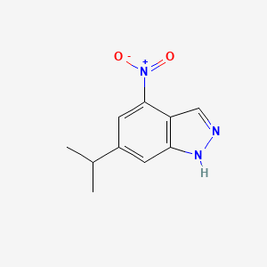 molecular formula C10H11N3O2 B1614205 1H-Indazole, 6-(1-methylethyl)-4-nitro- CAS No. 1000340-87-3