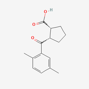 molecular formula C15H18O3 B1614223 cis-2-(2,5-Dimethylbenzoyl)cyclopentane-1-carboxylic acid CAS No. 733740-19-7
