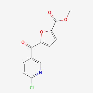 molecular formula C12H8ClNO4 B1614231 2-Chloro-5-(5-methoxycarbonyl-2-furoyl)pyridine CAS No. 898785-77-8
