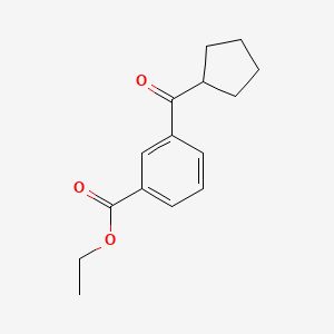 molecular formula C15H18O3 B1614237 3-Carboethoxyphenyl cyclopentyl ketone CAS No. 684271-12-3