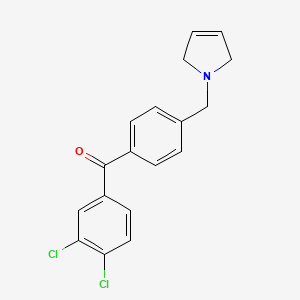 molecular formula C18H15Cl2NO B1614246 (3,4-Dichlorophenyl)(4-((2,5-dihydro-1H-pyrrol-1-yl)methyl)phenyl)methanone CAS No. 898764-69-7