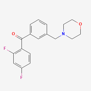 molecular formula C18H17F2NO2 B1614247 2,4-Difluoro-3'-morpholinomethyl benzophenone CAS No. 898792-28-4