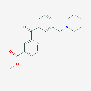 molecular formula C22H25NO3 B1614248 3-Carboethoxy-3'-piperidinomethyl benzophenone CAS No. 898792-78-4