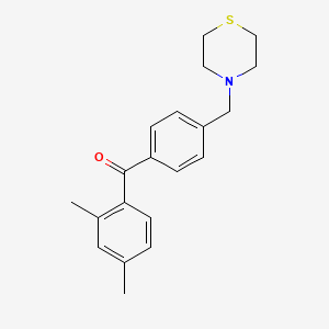 molecular formula C20H23NOS B1614295 2,4-Dimethyl-4'-thiomorpholinomethyl benzophenone CAS No. 898782-73-5