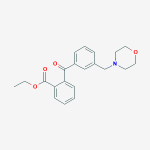 molecular formula C21H23NO4 B1614299 2-Carboethoxy-3'-morpholinomethyl benzophenone CAS No. 898765-20-3