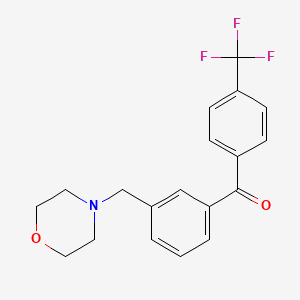 molecular formula C19H18F3NO2 B1614300 3-Morpholinomethyl-4'-trifluoromethylbenzophenone CAS No. 898792-01-3