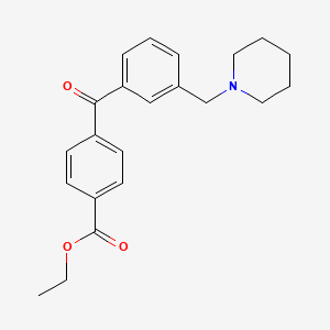 molecular formula C22H25NO3 B1614302 4'-Carboethoxy-3-piperidinomethyl benzophenone CAS No. 898792-81-9