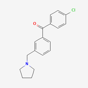 molecular formula C18H18ClNO B1614303 4'-Chloro-3-pyrrolidinomethyl benzophenone CAS No. 898770-25-7