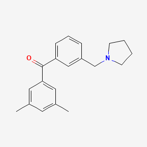 molecular formula C20H23NO B1614304 3,5-Dimethyl-3'-pyrrolidinomethyl benzophenone CAS No. 898770-49-5