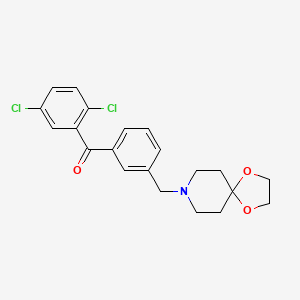 molecular formula C21H21Cl2NO3 B1614307 2,5-dichloro-3'-[8-(1,4-dioxa-8-azaspiro[4.5]decyl)methyl]benzophenone CAS No. 898762-25-9