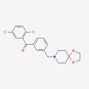 molecular formula C21H21Cl2NO3 B1614307 2,5-二氯-3'-[1,4-二氧杂-8-氮杂螺[4.5]癸-8-基甲基]二苯甲酮 CAS No. 898762-25-9