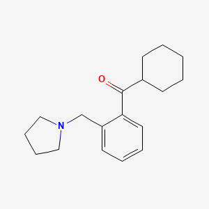 B1614319 Cyclohexyl 2-(pyrrolidinomethyl)phenyl ketone CAS No. 898775-24-1