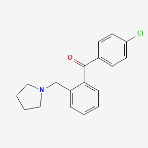 molecular formula C18H18ClNO B1614320 4'-Chloro-2-pyrrolidinomethyl benzophenone CAS No. 20072-53-1