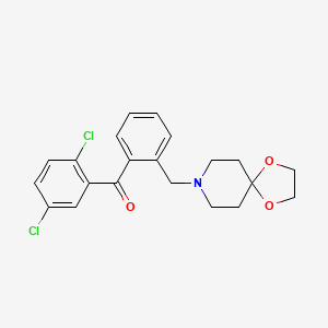 molecular formula C21H21Cl2NO3 B1614322 (2-(1,4-Dioxa-8-azaspiro[4.5]decan-8-ylmethyl)phenyl)(2,5-dichlorophenyl)methanone CAS No. 898756-54-2