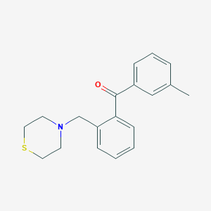 molecular formula C19H21NOS B1614325 3'-Methyl-2-thiomorpholinomethylbenzophenone CAS No. 898781-41-4