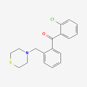 molecular formula C18H18ClNOS B1614327 2-chloro-2'-thiomorpholinomethyl benzophenone CAS No. 898782-00-8