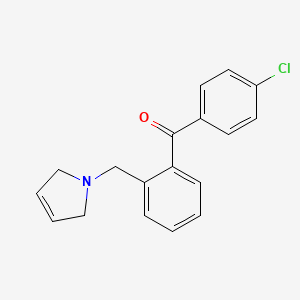 molecular formula C18H16ClNO B1614333 (4-Chlorophenyl)(2-((2,5-dihydro-1H-pyrrol-1-yl)methyl)phenyl)methanone CAS No. 898763-12-7