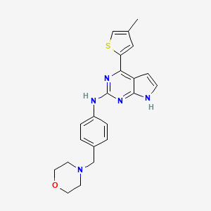 4-(4-Methylthiophen-2-yl)-N-(4-(morpholinomethyl)phenyl)-7H-pyrrolo[2,3-d]pyrimidin-2-amine